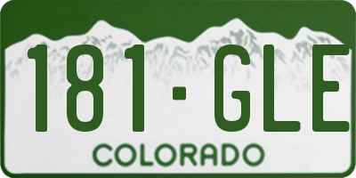 CO license plate 181GLE