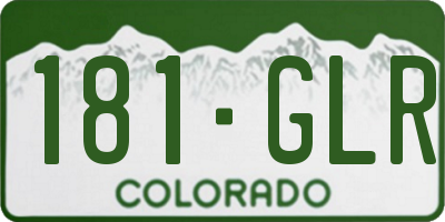 CO license plate 181GLR