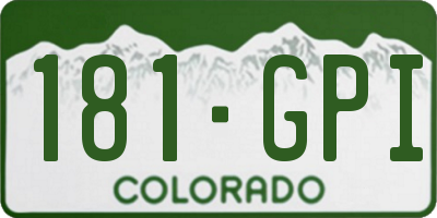 CO license plate 181GPI