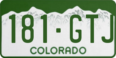 CO license plate 181GTJ