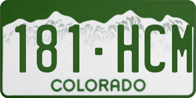 CO license plate 181HCM