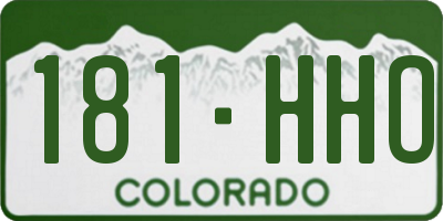 CO license plate 181HHO