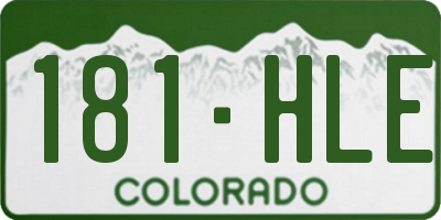CO license plate 181HLE