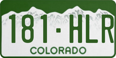 CO license plate 181HLR