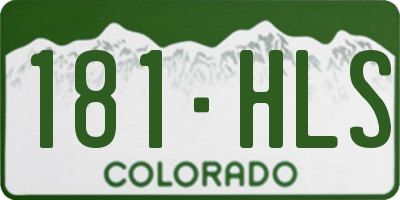 CO license plate 181HLS