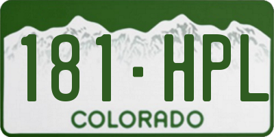 CO license plate 181HPL