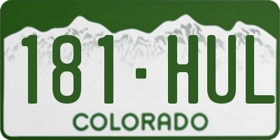CO license plate 181HUL