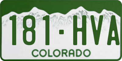 CO license plate 181HVA