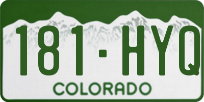 CO license plate 181HYQ
