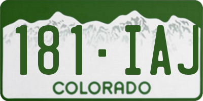CO license plate 181IAJ