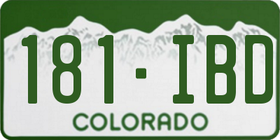 CO license plate 181IBD