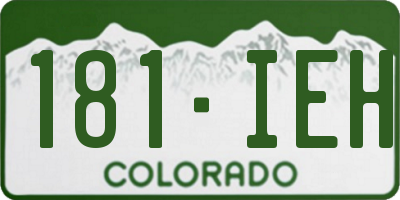 CO license plate 181IEH