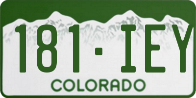 CO license plate 181IEY