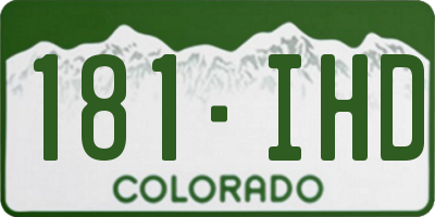 CO license plate 181IHD