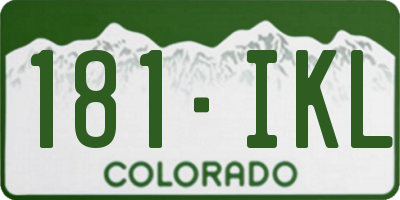 CO license plate 181IKL