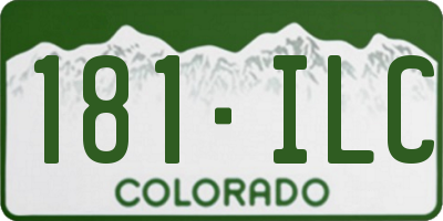 CO license plate 181ILC