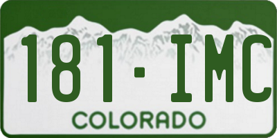 CO license plate 181IMC
