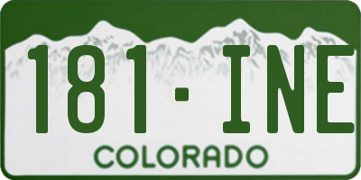 CO license plate 181INE