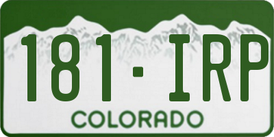 CO license plate 181IRP