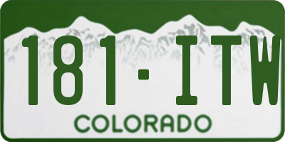 CO license plate 181ITW