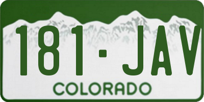 CO license plate 181JAV