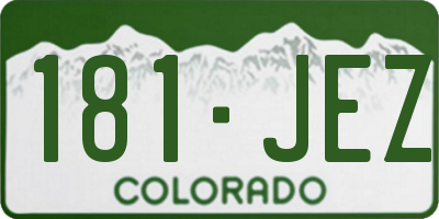 CO license plate 181JEZ