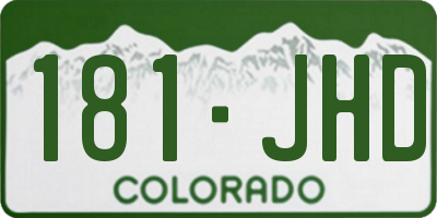 CO license plate 181JHD
