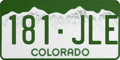 CO license plate 181JLE