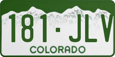 CO license plate 181JLV
