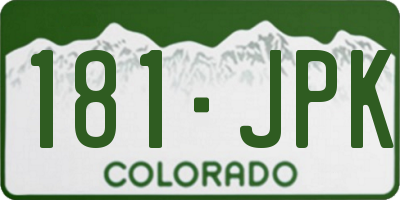 CO license plate 181JPK