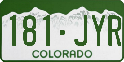 CO license plate 181JYR