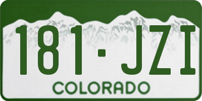 CO license plate 181JZI