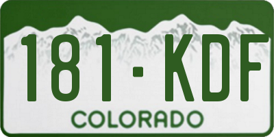 CO license plate 181KDF