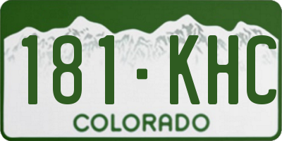 CO license plate 181KHC