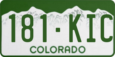 CO license plate 181KIC
