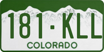 CO license plate 181KLL