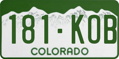 CO license plate 181KOB
