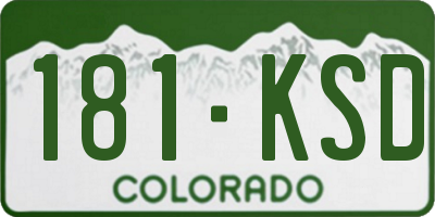 CO license plate 181KSD