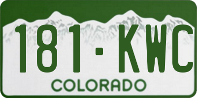 CO license plate 181KWC