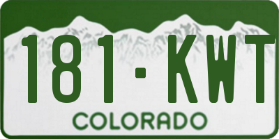 CO license plate 181KWT