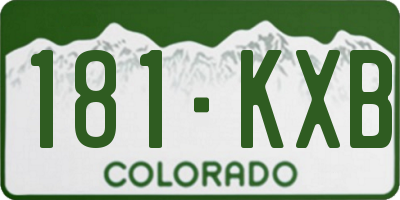 CO license plate 181KXB