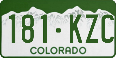 CO license plate 181KZC