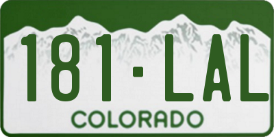 CO license plate 181LAL