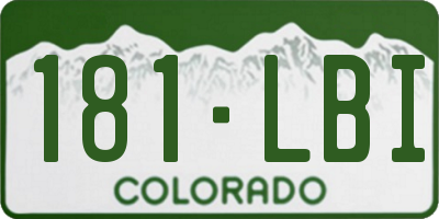 CO license plate 181LBI