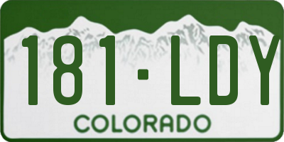 CO license plate 181LDY