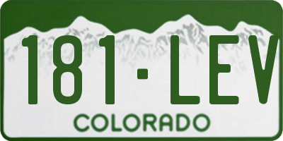 CO license plate 181LEV