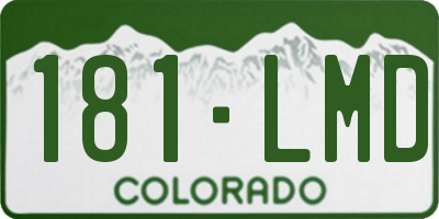 CO license plate 181LMD
