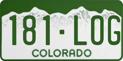 CO license plate 181LOG