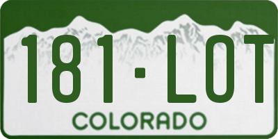 CO license plate 181LOT