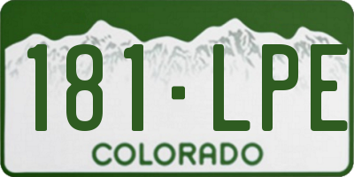 CO license plate 181LPE